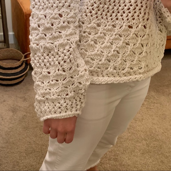 Zara NWT Textured Knit Sweater Cream Ecru White Chunky Small - Picture 5 of 11